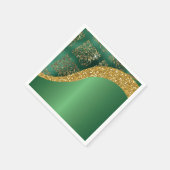 Glam Gold Glitter Green Metallic Wedding Servet (Hoek)