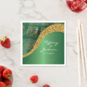 Glam Gold Glitter Green Metallic Wedding Servet (Insitu)