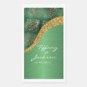 Glam Gold Glitter Green Metallic Wedding Servet (Voorkant)