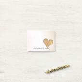 Glam Gold Glitter Heart            Post-it® Notes (Op bureau)