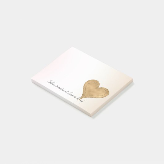 Glam Gold Glitter Heart            Post-it® Notes (Schuin)