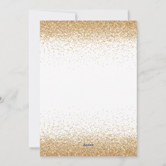 Glam Gold Glitter Hebreeuws Monogram Greeting Puri Feestdagenkaart (Achterkant)