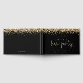 Glam Gold Glitter Hen Party Black Guest Book Gastenboek (Volledig)