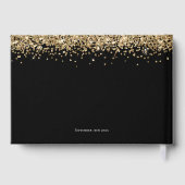 Glam Gold Glitter Hen Party Black Guest Book Gastenboek (Achterkant)