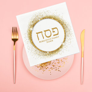 Glam Gold Glitter Jewish Holiday Passover Servet