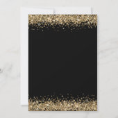 Glam Gold Glitter Kerst Lets Party Zwart Kaart (Achterkant)