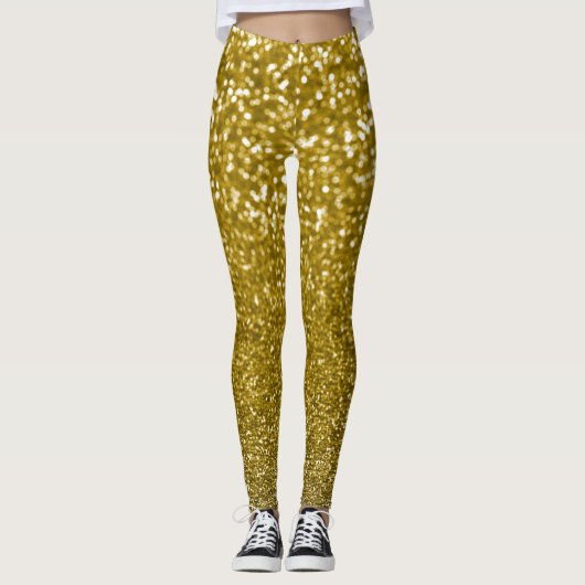 Glam gold glitter leggings (Voorkant)