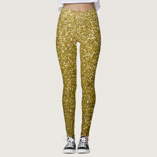 Glam gold glitter leggings (Voorkant)