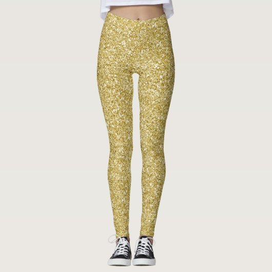 Glam gold glitter leggings (Voorkant)