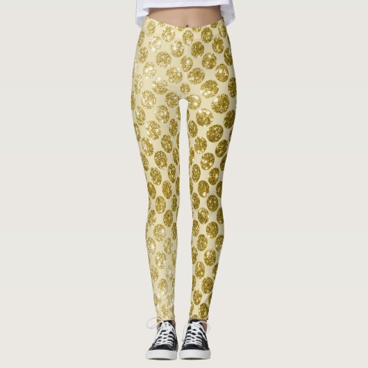 Glam gold glitter leggings (Voorkant)