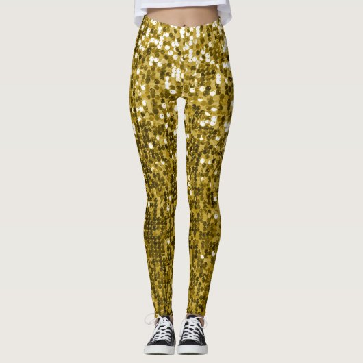 Glam gold glitter leggings (Voorkant)