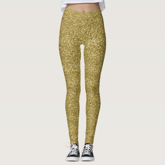 Glam gold glitter leggings (Voorkant)