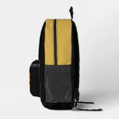 Glam Gold Glitter Lips op Zwarte Initialen Bedrukte Rugzak (Rechts)