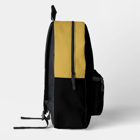 Glam Gold Glitter Lips op Zwarte Initialen Bedrukte Rugzak (Links)