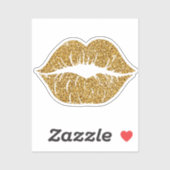 Glam Gold Glitter Lips Trendy Sparkle Paarse Sticker (Vel)