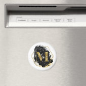 Glam Gold Glitter M Monogram Magnet (Insitu (Vaatwasser))