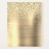 Glam Gold Glitter Metal Beauty Salon Lashes 2024 Planner (Achterkant)