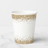 Glam Gold Glitter Naam Klasse van 2024 Afstuderen Papieren Bekers (Achterkant)