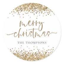 Glam Gold Glitter Naam Vrolijk Kerstfeest