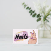 Glam Gold Glitter Nail Artist Nail Technician Art Visitekaartje (Staand voorkant)