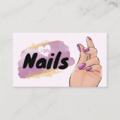 Glam Gold Glitter Nail Artist Nail Technician Art Visitekaartje (Voorkant)