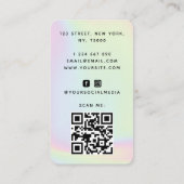 Glam Gold Glitter Nails Holographic Pastel Salon Visitekaartje (Achterkant)