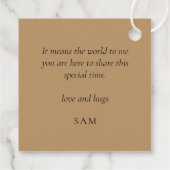 Glam Gold Glitter Name Quinceañera Hartelijk dank, Bedankjes Labels (Achterkant)