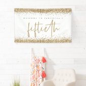 Glam Gold Glitter Name Welkom 50e Spandoek (Insitu)