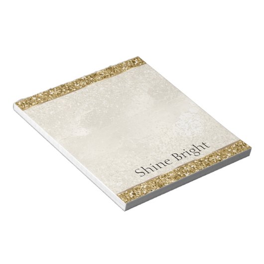 Glam Gold Glitter Notitieblok (Schuin)