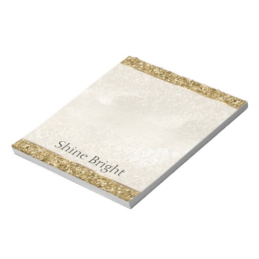Glam Gold Glitter Notitieblok (Linkerzijde)
