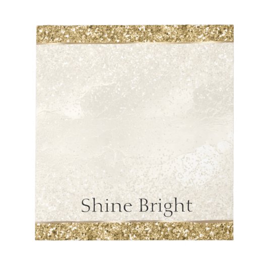 Glam Gold Glitter Notitieblok (Voorkant)