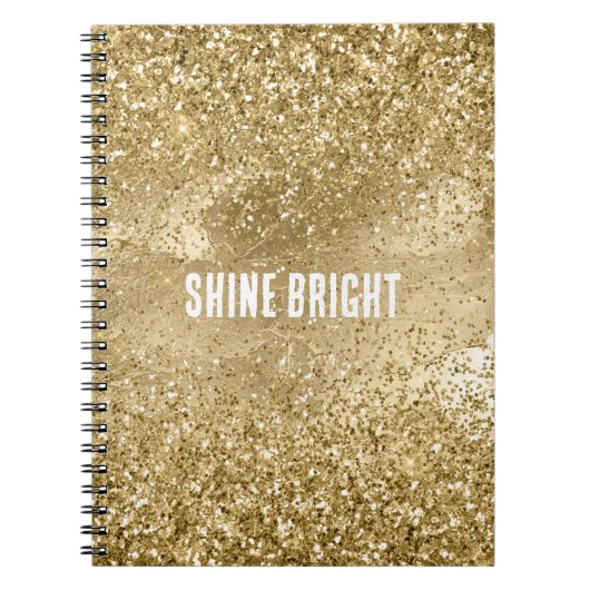Glam Gold Glitter Notitieboek (Voorkant)