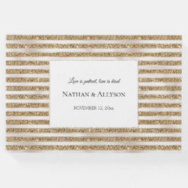 Glam Gold Glitter Pearl Stripes Gastenboek