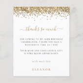 Glam Gold Glitter Photo Sweet 16 Bedankt (Voorkant)