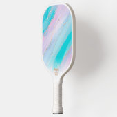 Glam Gold Glitter Pink Blue Marble, speciaal geper Pickleball Paddle (Links)
