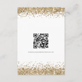Glam Gold Glitter QR Code Script bruiloft details Informatiekaartje (Achterkant)