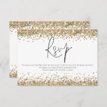 Glam Gold Glitter QR Code Script Bruiloft