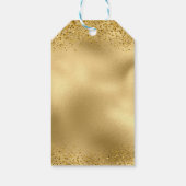 Glam Gold Glitter Red Dress Quinceanera Hartelijk Cadeaulabel (Achterkant)