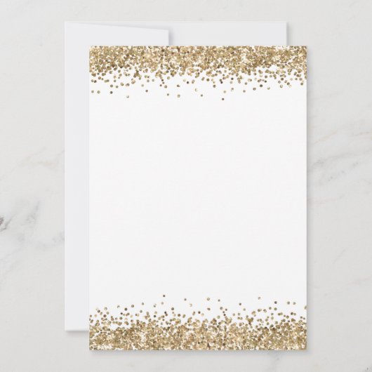 Glam Gold Glitter Script-kerstfeest Kaart (Achterkant)