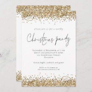 Glam Gold Glitter Script-kerstfeest Kaart
