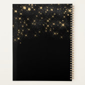 Glam Gold Glitter Sparging Elegant Luxe Monogram Planner (Achterkant)