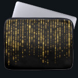 Glam gold glitter & sparkles laptop sleeve<br><div class="desc">Elegant zwarte glitter en sparkles</div>
