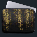 Glam gold glitter & sparkles laptop sleeve<br><div class="desc">Elegant zwarte glitter en sparkles</div>