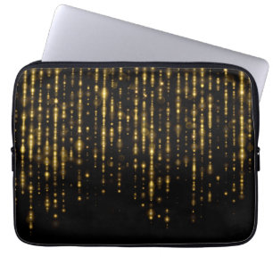 Glam gold glitter & sparkles laptop sleeve