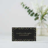Glam Gold Glitter-Stippen op Black Boutique Informatiekaartje (Staand voorkant)