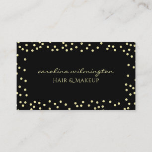 Glam Gold Glitter-Stippen op Black Boutique Informatiekaartje
