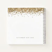 Glam Gold Glitter Sweet 16 Alternate Guest Book Notitieboek (Achterkant)