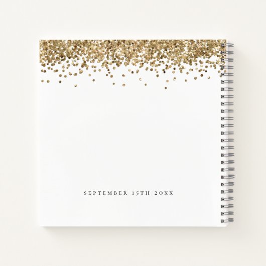 Glam Gold Glitter Sweet 16 Alternate Guest Book Notitieboek (Achterkant)