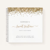 Glam Gold Glitter Sweet 16 Alternate Guest Book Notitieboek (Voorkant)