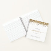 Glam Gold Glitter Sweet 16 Alternate Guest Book Notitieboek (Binnen)